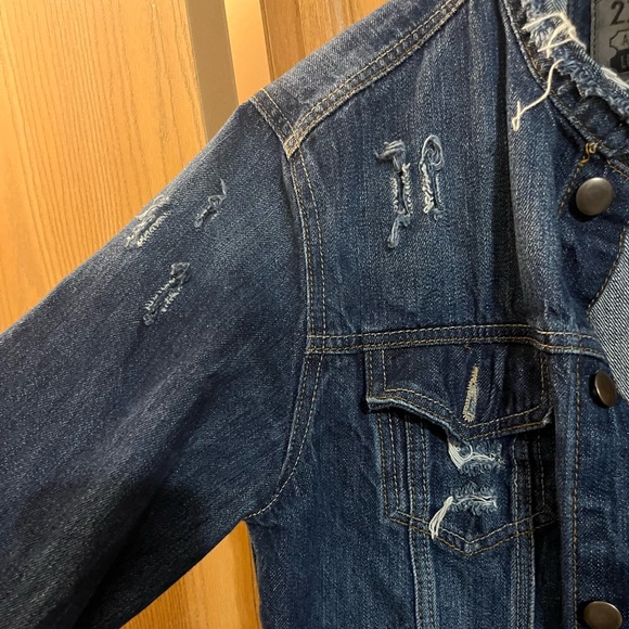 21 Men Custom Distressed Denim Jacket Men’s Small - Picture 4 of 7